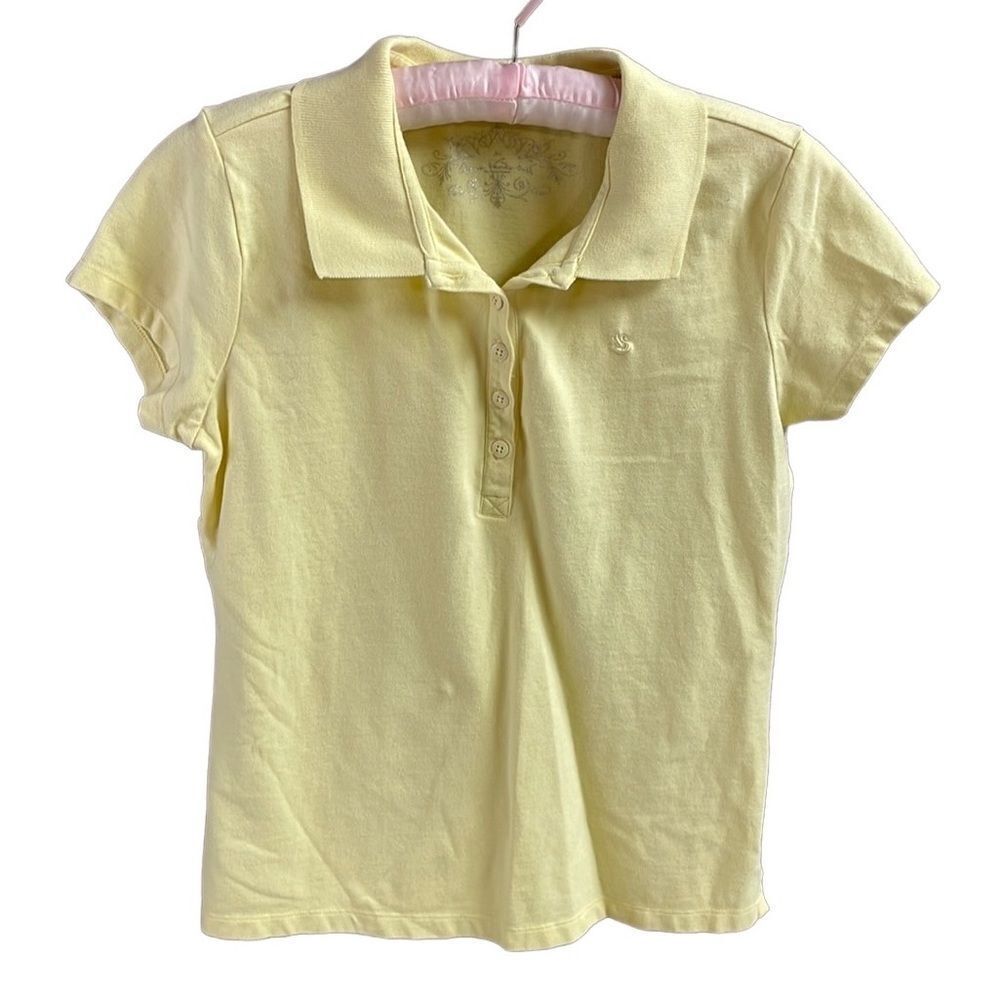 Gloria Vanderbilt Yellow Polo Shirt , Size Medium